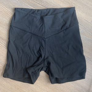 Ribbed biker shorts